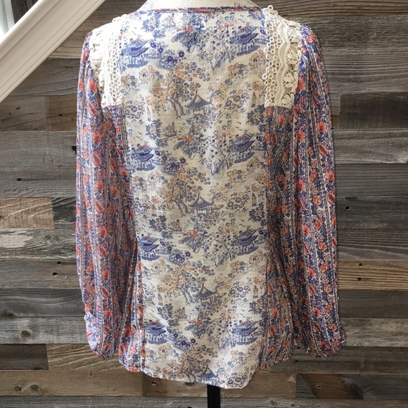 Anthropologie HD in Paris pheasant top Sz 2 - Picture 3 of 8